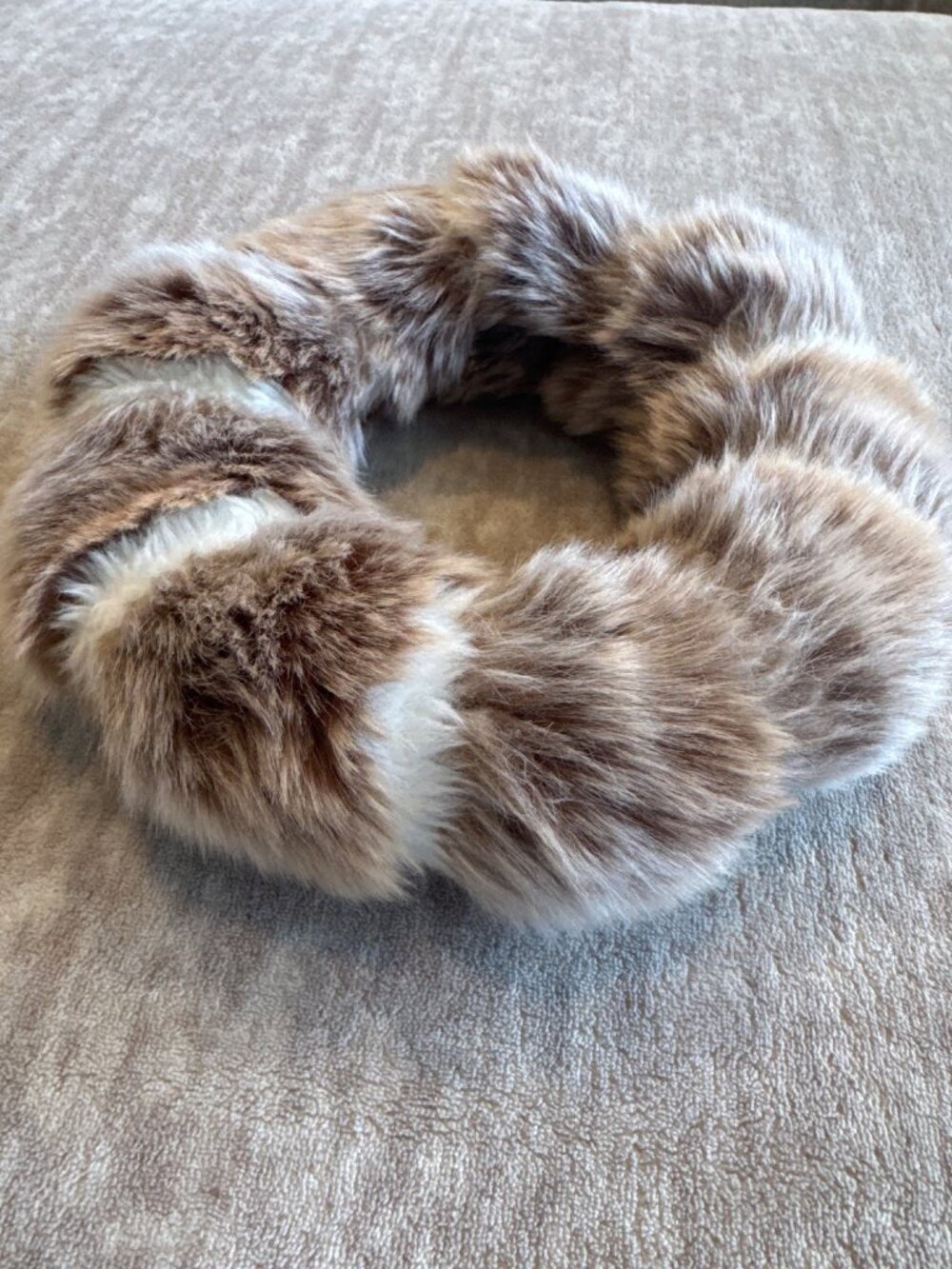 Preston & York Faux Fur Fluffy Headband Brown Winter Cozy